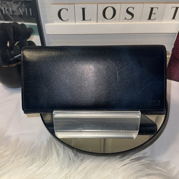 TAKEO KIKUCHI Folding Long Wallet EUC in Navy - Picture 2 of 12